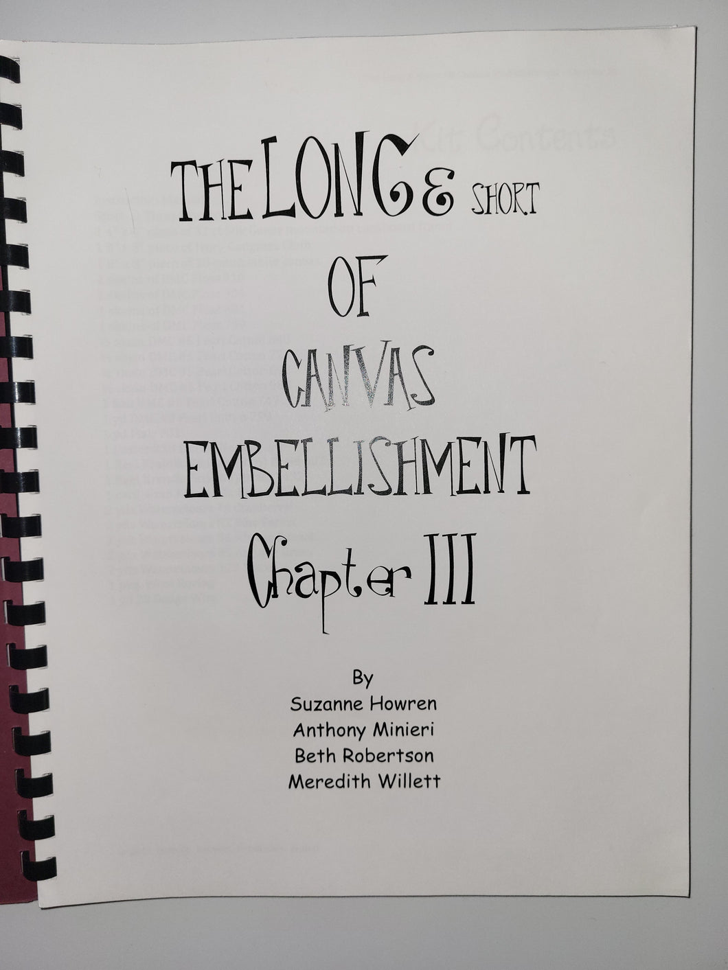 The Long & Short of Canvas Embellishment Chapter III