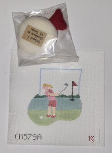 Female Golfer Mini Sock w/tee & ball (CM579A)